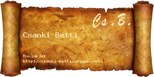 Csanki Betti névjegykártya